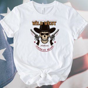 Retro Western Style Graphic T-shirt Wild West